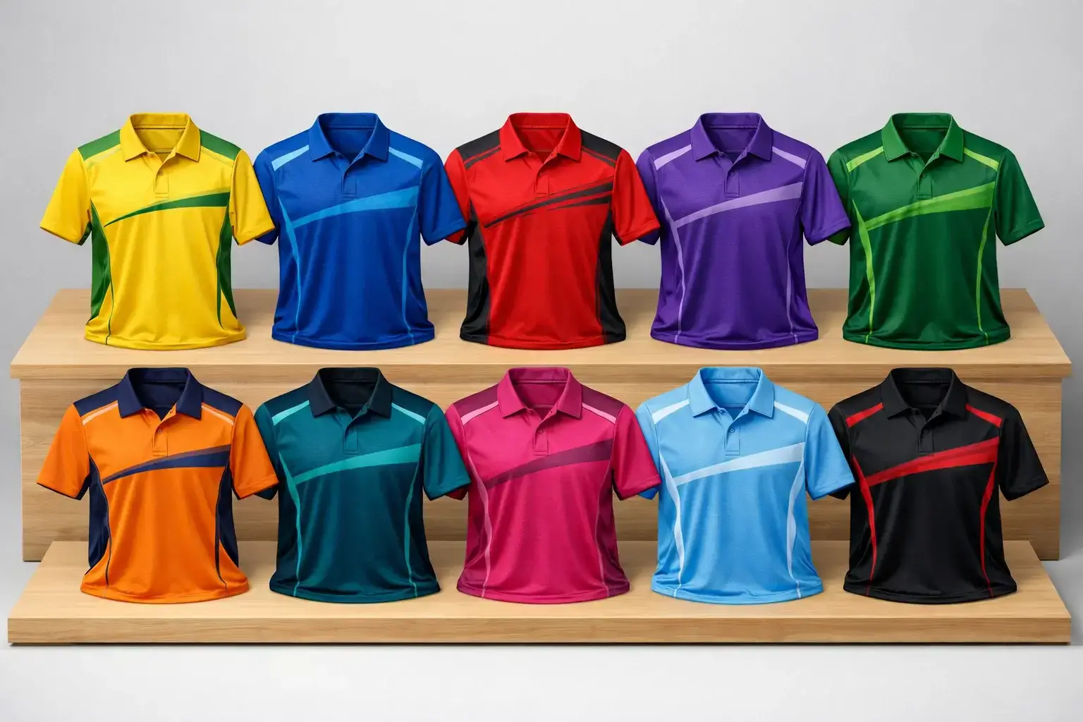 IPL team jerseys and franchise logos displayed together
